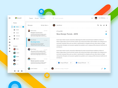 Microsoft Outlook app application behance digitaldesign interface ui userinterface ux
