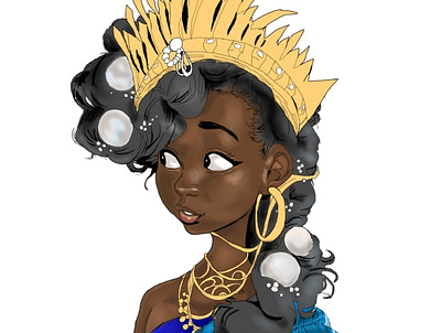 African cartoon princess illustration( in progress) much darker 3d animation anime branding design graphic design illustration logo manga motion graphics naruto ui