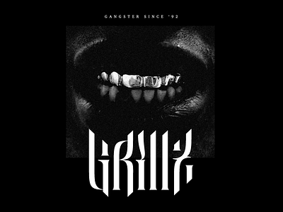 Grillz black custom design giarox gothic graphic letter poster print type typographic typography