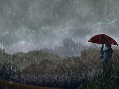 Sensei Rain digital painting practice rain