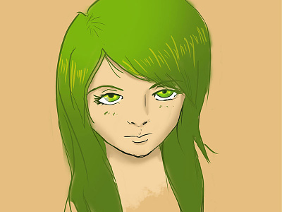 Practice Portrait Drawing artgerm girl green lady sketch