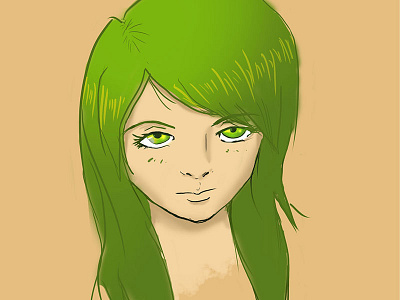 Practice Portrait Drawing artgerm girl green lady sketch