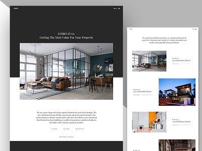 Limbo - Real Estate Theme Concept clean minimalist real estate web design wip