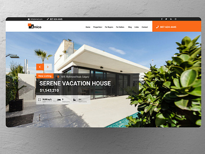 Amico Real Estate Theme for Ubertor clean design home home page homepage homepagedesign minimal real estate ui ux web design website website design