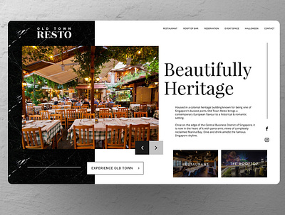 Old Restaurant Website Concept blue branding clean design logo minimal real estate ui ux web design