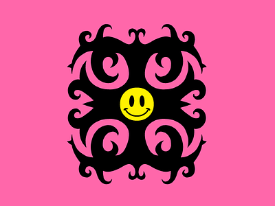Tribal Smile black pink procreate smiley smiley face tattoo tribal yellow