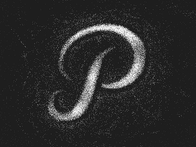 Dusty P alphabet brush capital chalk dust letter lettering noise p pixels script
