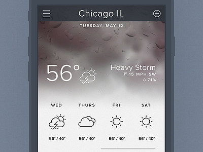 Weather app UI app icon iphone mockup rain sleet snow sun ui ux vector weather