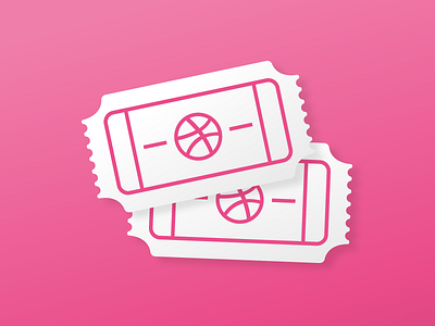 Invites are GONE admit dribbble invite one pink ticket