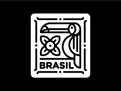 Brazil Stickermule Playoff brasil brazil flower monoline sticker toucan