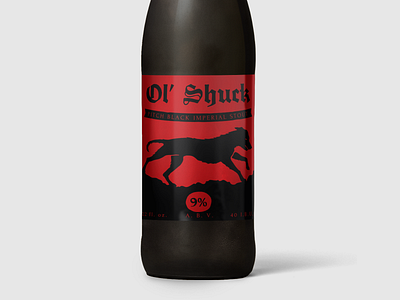 Ol' Shuck Imperial Stout beer beer bottle beer branding dog illustration label label design label mockup packaging packaging design stout
