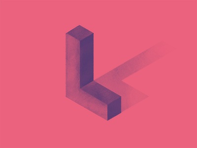 #Typehue 12: L capital isometric letter letter l lettering paintings pink procreate purple shadow