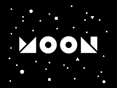 MOON circle geometric moon shape simple shapes space square triangle typography vector