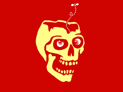 Inktober Day 2: Mindless halloween illustration inktober mindless procreate procreateapp red scary skeleton spooky yellow