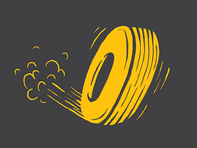#Typehue 14: O fast gray grey illustration lettering procreate tire type type art typehue yellow