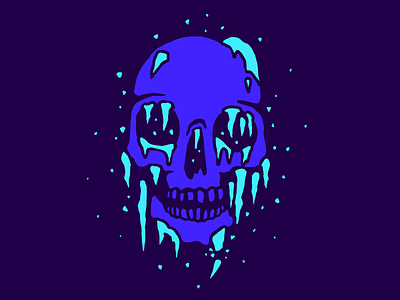 Inktober Day 4: Freeze blue drawloween freeze frozen halloween ice icicle illustration inktober procreate scary skeleton skull spooky