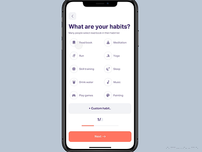 Your Habit drink water habit tracker habitat mobile app mobile ui read book review schedule ui ui design ux yoga your habit