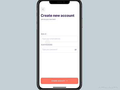Create Account habit tracker habitat habits mobile app mobile ui ui uidesign ux uxdesign