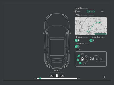 Daily UI/UX #1 - In Car Dash car daily dash entertainment in system ui ux