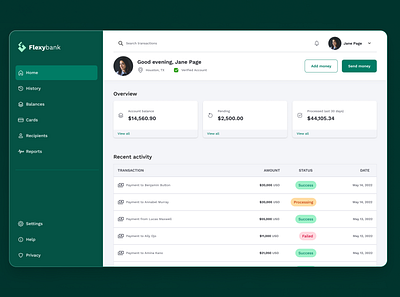 Fintech Dashboard dashboard figma fintech landingpage uiux