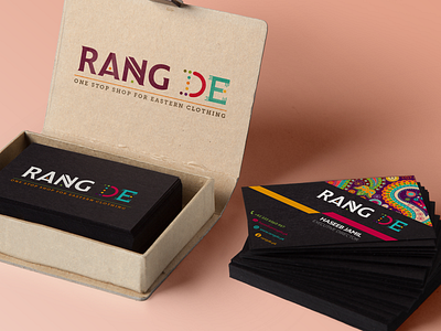 Business Card — Rang De box branding business card colorful logo debut packaging stationery