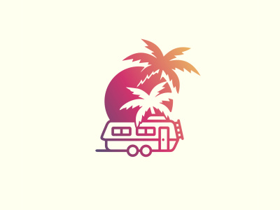 camping camping logo palm summer sun sunset