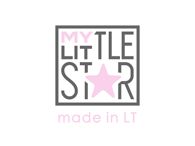 My little star logo design lettering logo logotype minimal pink star symbol vector