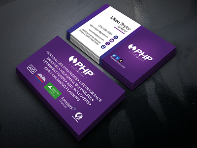 Purple colour modern business card. banner branding business card design flyer graphic design illustration logo modern business card purple business card ui vector