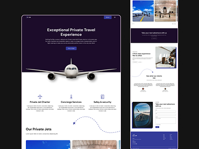 Private Air Charter Website branding design figma graphic design logo private jet charter website ui ux web design