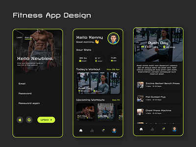 Fitness App Design app design appui design figma fitnessapp graphic design ui web design