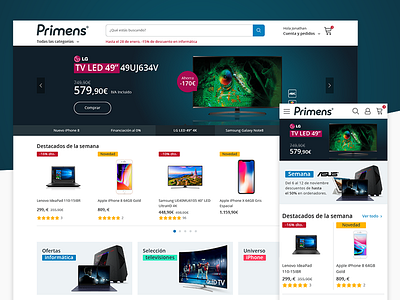 Primens e-Commerce Homepage