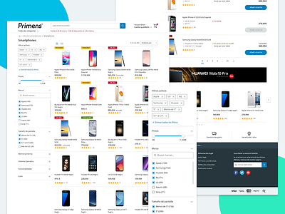 Primens Products Desktop e commerce interface product responsive shopping tech ui ux webdesign