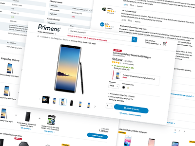 Primens Product Page e commerce interface product responsive shopping tech ui ux webdesign