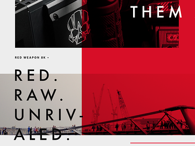 RED. Raw. Unrivaled. brand design florida harbrco layout red camera tampa typography ui web design