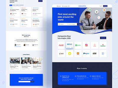 Job listing and directory landing page