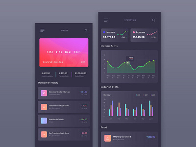 Wallet Management Mobile App UI