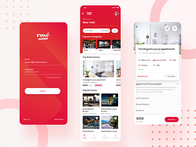 Hotel and room Booking app exploration android app app details screen exploration home screen hotel booking ios landing page login minimal mobile mobile app pattern room booking signin