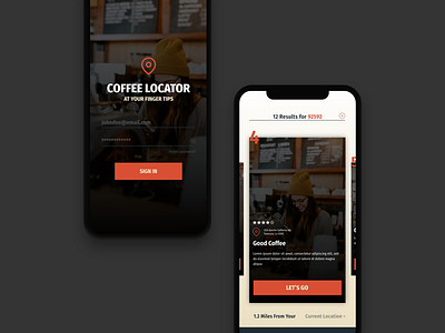 Coffee App Concept app design application design ui ui design ux ux design web design. web designer
