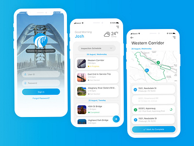 Bridge Inspection App design mobile app mobile application mobile ui ui ui design ux ux design