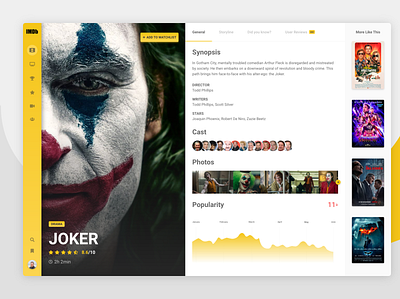 IMDb - Redesign Concept app batman cine film imdb joker movie reviews synopsis uxui web website