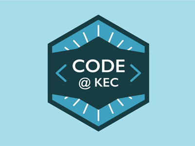 Code @ Kec Coding Camp Logo badge code coding hexagon illustration logo