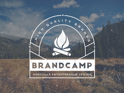KEC BrandCamp brand branding camp campfire camping fire logo typography