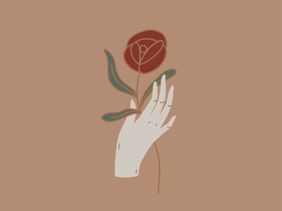A Rose in the Hand digital art floral illustration
