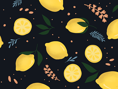 Lemon Pattern Illustration fruit illustration illustration lemons pattern procreate