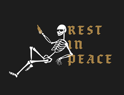 Rest in Peace halloween illustration lettering procreate app skeleton