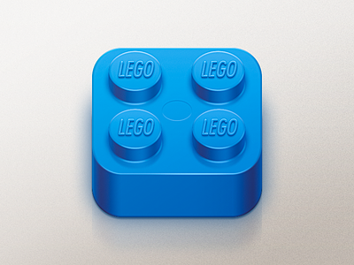 LEGO app block blue clean cyan design glossy icon illustration ios ipad iphone lego logo plastic ui