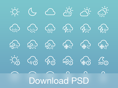 Weather icons blue climate cloud download free freebie icon icons moon rain sun weather