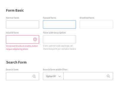 Form Styles active disabled error field filter focus form input invalid search style ui