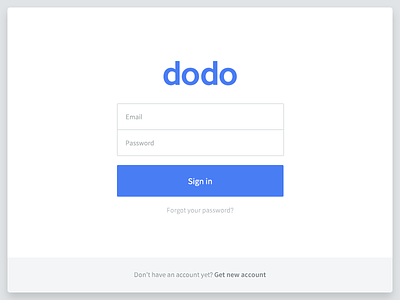 Sign in account button clean design dodo form guideline login signin spoqa ui web