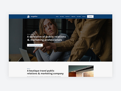 Hero image - Magellan PR clean hero image homepage hotel khula modern pr pr agency public relations sport ui ux design web design